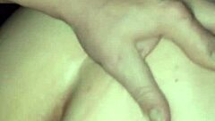 Hot pink thong milf pussy filled with creampie load