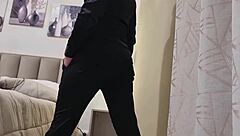 that skinny italian neighbor in lingerie gets her clothes ripped, dirty talks while riding huge cock and pissing