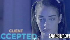 kinky robot brunette teen takes big cock deepthroat rimjob rough anal hardcore fantasy all night