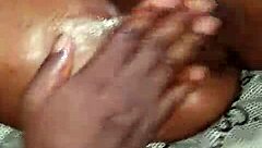 her huge dripping wet pussy gets ripped clothes and hard fucked cowgirl until creampie overflow