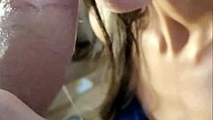 damn this amateur teen sucks cock so close up you'll feel it 😍💦