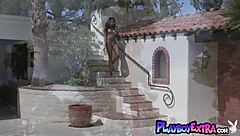 Ebony Amber Rose Strips Tiny Bikini Outdoors Teasing Big Tits