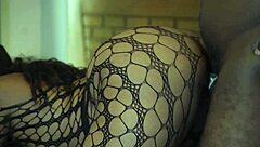 crazy ebony with huge ass in fishnets begs for bedroom fuck?