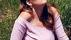 kat marie fingers pussy in public park