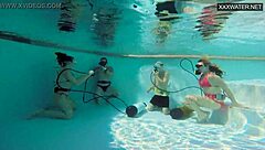 couple films eva sasalka and jason underwater pool fucking in tight 4some