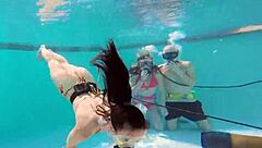 couple films eva sasalka and jason underwater pool fucking in tight 4some