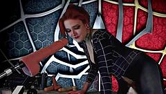 meridjane spider girl cosplay deepthroats dildo passionate moan💦🕷️