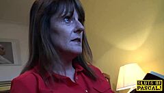 religious mature sub bent over in stockings gets doggystyle spanking