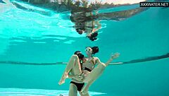 couple films eva sasalka and jason underwater pool fucking in tight 4some