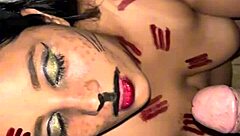 Halloween party heats up as tight virgin-like pussy gets pounded in bedroom frenzy