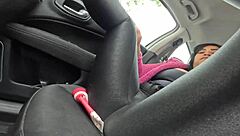 Exhibits hairy pussy in building lot then porteiro fucks car cumswap feet