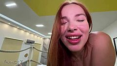 hey redhead slut, destroy that wet pussy then swallow cum?