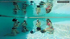 couple films eva sasalka and jason underwater pool fucking in tight 4some