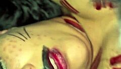 Halloween party heats up as tight virgin-like pussy gets pounded in bedroom frenzy