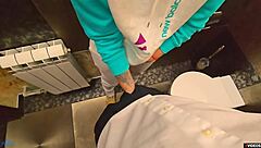 teacher, cum hard in my wet thong panties right here in school toilet