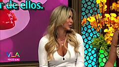 Aylin Mujica's marked nipples and huge ass bulging under tight miniskirt upskirt