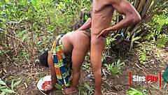 horny african dude seduces village teen bends her over outdoors 🍆🌳💦