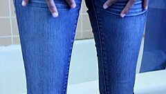 Lisette enters the bathroom to shave her hairy pussy smooth in solo session