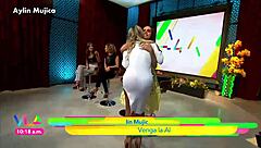 Aylin Mujica's marked nipples and huge ass bulging under tight miniskirt upskirt