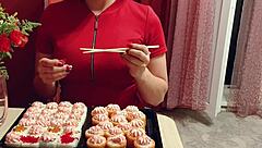 Stepmom arrives panty-less on date flashing fat ass shaved pussy and naked tits