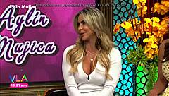 Aylin Mujica's marked nipples and huge ass bulging under tight miniskirt upskirt