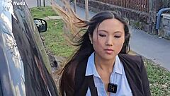 Provocative Police Officer May Thai Craves Double Penetration At Station