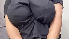 check out these heavy bbw naturals jiggling deep cleavage tease