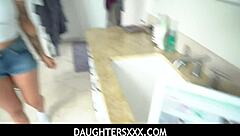 hey, sexy april olsen gets so horny playing that game she blows her stepdaddy and rides hard.