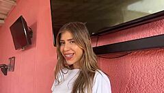 I talk horny couple into threesome with Molly Smith bending over big ass cowgirl riding