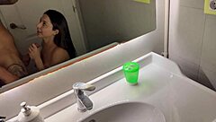 Luiza Marcato's teasing bathroom POV pussy fuck blowjob