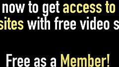 penny pax teases her big tits and pussy lips with double dildo outside