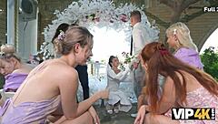 Bride in wedding dress takes hard anal creampie outdoors while hubby watches 👰💒🍑💦