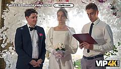 Bride in wedding dress takes hard anal creampie outdoors while hubby watches 👰💒🍑💦