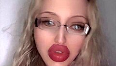 hey, check out this russian with huge glasses and lipstick vibe
