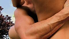 Slender Brunette Overwhelmed by Passionate Outdoor Garden Pounding