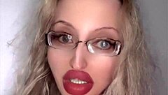 hey, check out this russian with huge glasses and lipstick vibe