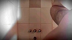 sexy caballero strokes monster cock in shower till cum