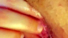 Latina Fingers Huge Wet Clit and Pussy Lips in Extreme Close-Up