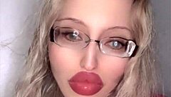hey, check out this russian with huge glasses and lipstick vibe
