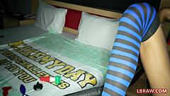 huge-dicked thai ladyboy stuffs toys in narrow ass and strokes monster cock 😈🍑