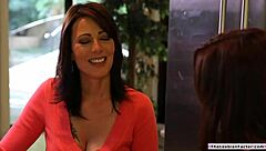 i'm like, this busty milf's kissin' her young sexy friend an' it's gettin' hot