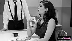 trans widow domino presley in stockings barebacks and licks cop's ass