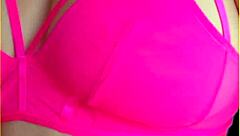 oh man my wifey's hot pink lingerie hugs her perfect big tits so damn good