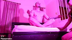 sexy thai asian hotwife does yoga sex bareback while cuck hubby plays videogames