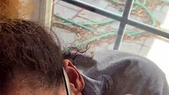 your lightskin ebony stepsis slurps cock by the window as boyfriend searches gets facial