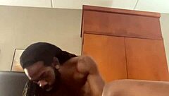 rough black guy pounds fat ebony bbw slut doggystyle into hotel bed with big tits bouncing