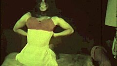 Vintage lesbian lovers lick hairy beavers in swinging sixties shadows