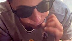 your lightskin ebony stepsis slurps cock by the window as boyfriend searches gets facial