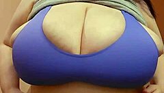 What hides behind Sarah's massive jiggling huge titty bounce?