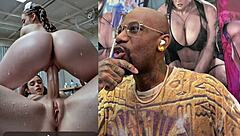 Blonde slut grips trans cock kissing wildly - petite nurse cowgirl pussy fucks exposed anal!